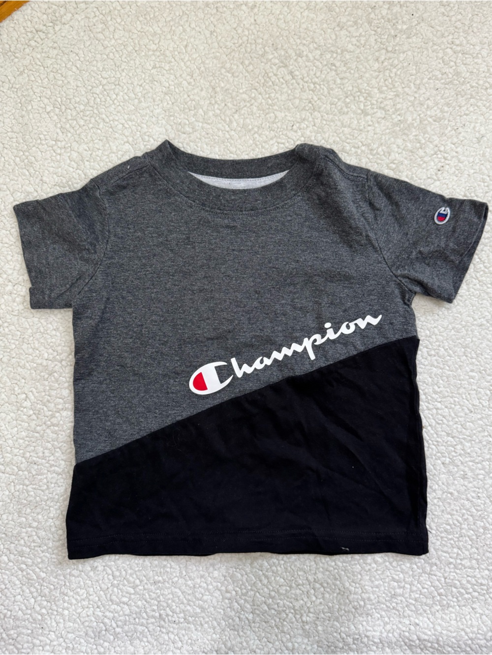 Champion Gray & Black Diagonal Logo T-Shirt